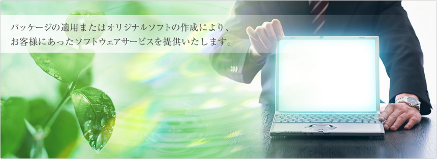 パッケージの適用またはオリジナルソフトの作成により、
お客様にあったソフトウェアサービスを提供いたします。